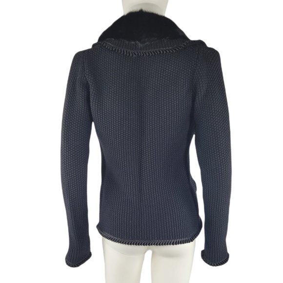 Blumarine Knitted Faux Fur Collar Cardigan - Picture 4 of 8